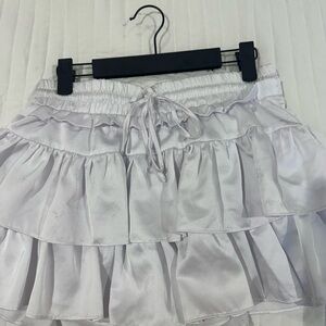 Elegant White Ruffle Skirt